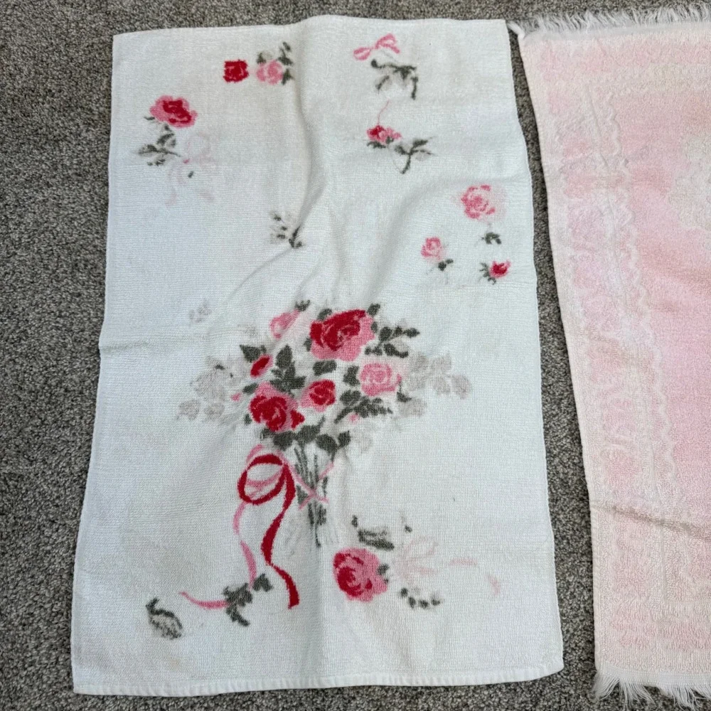 Vintage Cannon Royal Family Floral Hand Towel Lot 6pc Cottagecore Retro